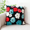 Vibrant 3d floral jacquard pillow case living room cushion cover by Decorbites
