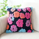 Vibrant 3d floral jacquard pillow case living room cushion cover by Decorbites