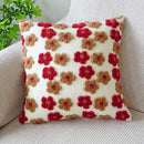 Vibrant 3d floral jacquard pillow case living room cushion cover by Decorbites