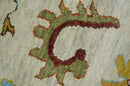 Hand Knotted Wool Area Rug - Ivory Teal Rust Traditional Heriz by The Rug Decor