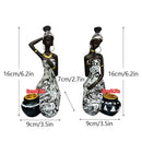 Vibrant african black woman candlestick – living room exotic decor by Decorbites