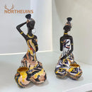Vibrant african black woman candlestick – living room exotic decor by Decorbites