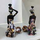 Vibrant african black woman candlestick – living room exotic decor by Decorbites