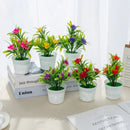 Vibrant artificial flowers bonsai vase set for living room decor by Decorbites