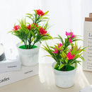 Vibrant artificial flowers bonsai vase set for living room decor by Decorbites