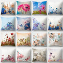 Vibrant butterfly flower pillow case living room cushion cover by Decorbites