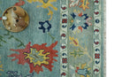 Vibrant Colorful 8x10 Gray and green Hand Knotted Traditional Oushak wool rug by The Rug Decor