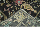 Vibrant Colorful Black 8x10 Hand Knotted Traditional Oushak wool area rug by The Rug Decor
