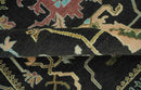 Vibrant Colorful Black 8x10 Hand Knotted Traditional Oushak wool area rug by The Rug Decor