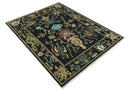Vibrant Colorful Black 8x10 Hand Knotted Traditional Oushak wool area rug by The Rug Decor