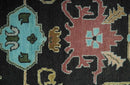 Vibrant Colorful Black 8x10 Hand Knotted Traditional Oushak wool area rug by The Rug Decor