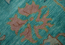 Vibrant Colorful Blue and Green Hand knotted 9x12 wool Area Rug by The Rug Decor