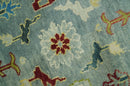 Vibrant Colorful Gray and Beige Traditional Oushak 8x10 wool area rug by The Rug Decor