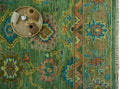 Vibrant colorful Green 8x10 Hand Knotted Traditional Oriental Oushak wool Area Rug by The Rug Decor
