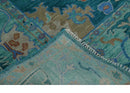 Vibrant Colorful Green, Blue and Rust Hand knotted Traditional Oushak 9x12 wool Area Rug by The Rug Decor