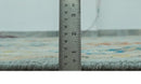 Hand Knotted Oushak Wool Area Rug Traditional Handwoven Light Blue Mustard Brown