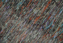 Vibrant Colorful Rust, Violet, Charcoal, Silver and Aqua Modern Abstract Flat Woven 8x10 wool Area Rug