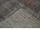 Vibrant Colorful Rust, Violet, Charcoal, Silver and Aqua Modern Abstract Flat Woven 8x10 wool Area Rug
