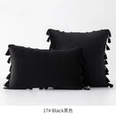 Vibrant fringed tassel velvet pillowcase for living room decor by Decorbites