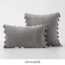 Vibrant fringed tassel velvet pillowcase for living room decor by Decorbites
