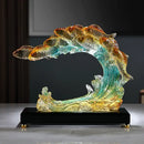 GobekUsa Gradient Goldfish Resin Sculpture - Home Decoration