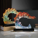 GobekUsa Gradient Goldfish Resin Sculpture - Home Decoration