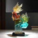 GobekUsa Gradient Goldfish Resin Sculpture - Home Decoration