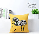 Vibrant horse pattern decorbites cotton linen sofa pillowcase living room by Decorbites