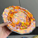 GobekUsa Jungle Flower Bone China Dining Plates Set - Kitchen Tableware Dinnerware