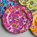 GobekUsa Jungle Flower Bone China Dining Plates Set - Kitchen Tableware Dinnerware