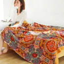 GobekUsa 100% Cotton Nordic Throw Blanket - Soft Gauze Bedspread for Bedroom & Sofa