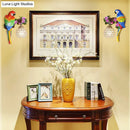 GobekUsa Parrot Wall Sconce with Crystal Lampshade - Gold Finish, Right/Left