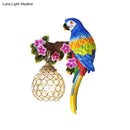 GobekUsa Parrot Wall Sconce with Crystal Lampshade - Gold Finish, Right/Left