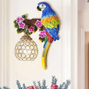 GobekUsa Parrot Wall Sconce with Crystal Lampshade - Gold Finish, Right/Left
