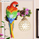 GobekUsa Parrot Wall Sconce with Crystal Lampshade - Gold Finish, Right/Left