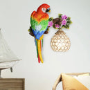 GobekUsa Parrot Wall Sconce with Crystal Lampshade - Gold Finish, Right/Left