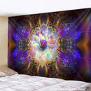 Vibrant pink and purple mandala chakra tapestry bedroom wall decor by Decorbites
