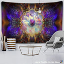 Vibrant pink and purple mandala chakra tapestry bedroom wall decor by Decorbites