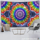Vibrant pink and purple mandala chakra tapestry bedroom wall decor by Decorbites