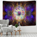 Vibrant pink and purple mandala chakra tapestry bedroom wall decor by Decorbites