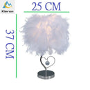 Vibrant pink crystal feather led table lamp for bedroom by Decorbites