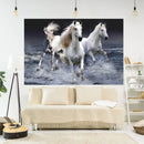 Vibrant red & blue horse 3d printing tapestry wall hanging bedroom by Decorbites