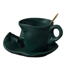 GobekUsa Frosted Ceramic Face Mug Set: Cup, Saucer, Spoon for Coffee, Tea, Milk