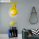 GobekUsa Loft Style Wall Mounted Sconce with Clear Crystal Shade, Blue/Gold Finish and Deer Head Accent