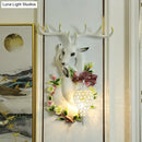 GobekUsa Loft Style Wall Mounted Sconce with Clear Crystal Shade, Blue/Gold Finish and Deer Head Accent