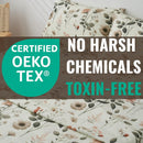 DaDalogy Enchanted Meadow Bed Sheet Set - Floral Harmony in Beige, Rose, and Soft Green, Premium Soft Microfiber, Machine Washable, Deep Pocket 14 - 15 Inches + Flat Sheet