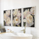 Moody Pink and White Peonies Art. Floral Set of 3 Prints by Wall Art Set