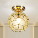 GobekUsa Victorian Stained Glass Flower Ceiling Light in White/Pink/Orange Semi-Mount