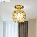 GobekUsa Victorian Stained Glass Flower Ceiling Light in White/Pink/Orange Semi-Mount