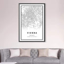 Vienna White Map Canvas